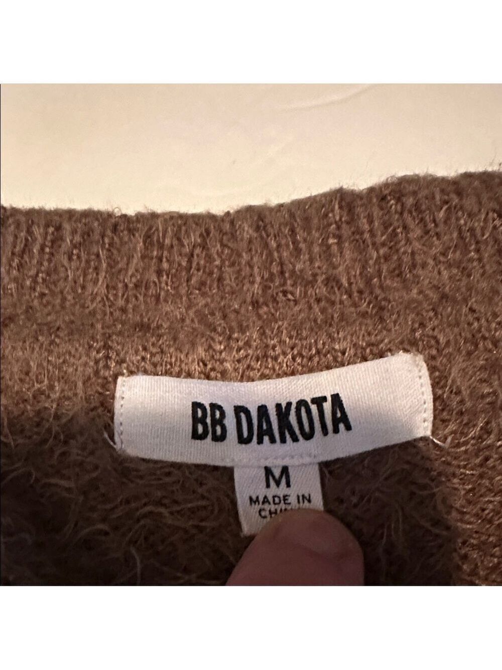 BB Dakota V-Neck Sweater - Black and Brown Stripes Medium - Picture 4 of 7